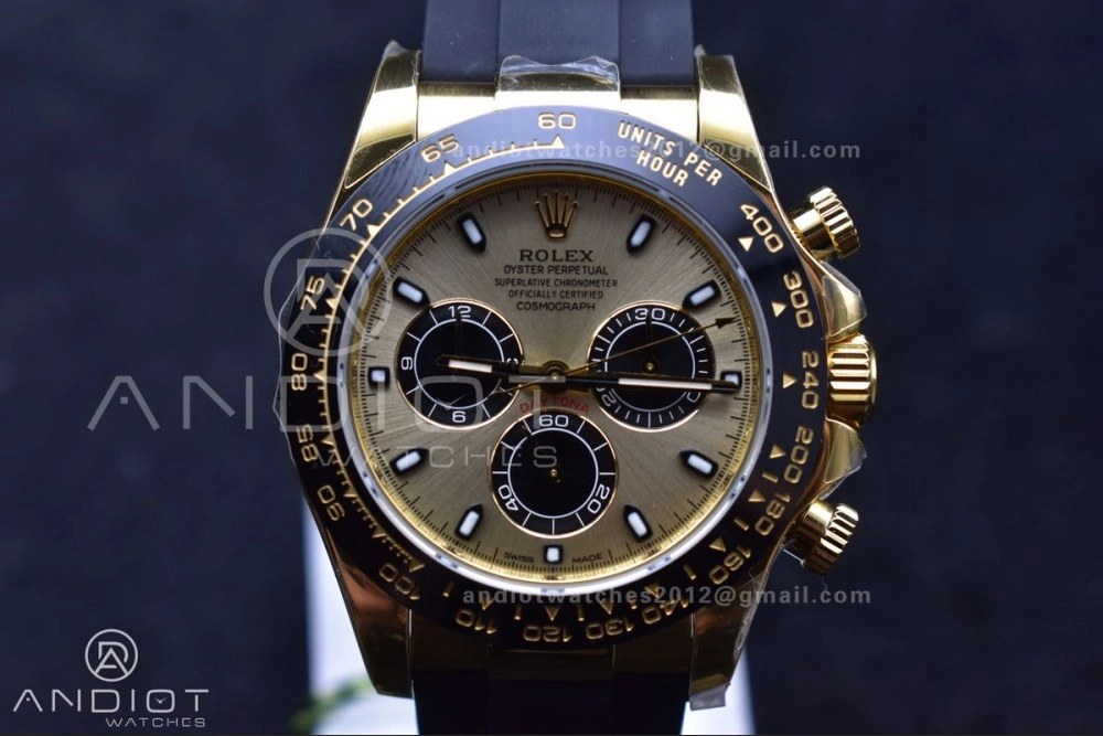 Daytona 116518 LN ZF 1:1 Best Edition YG Black Dial on Oyster-flex Strap SH4130 (Gain Weight)