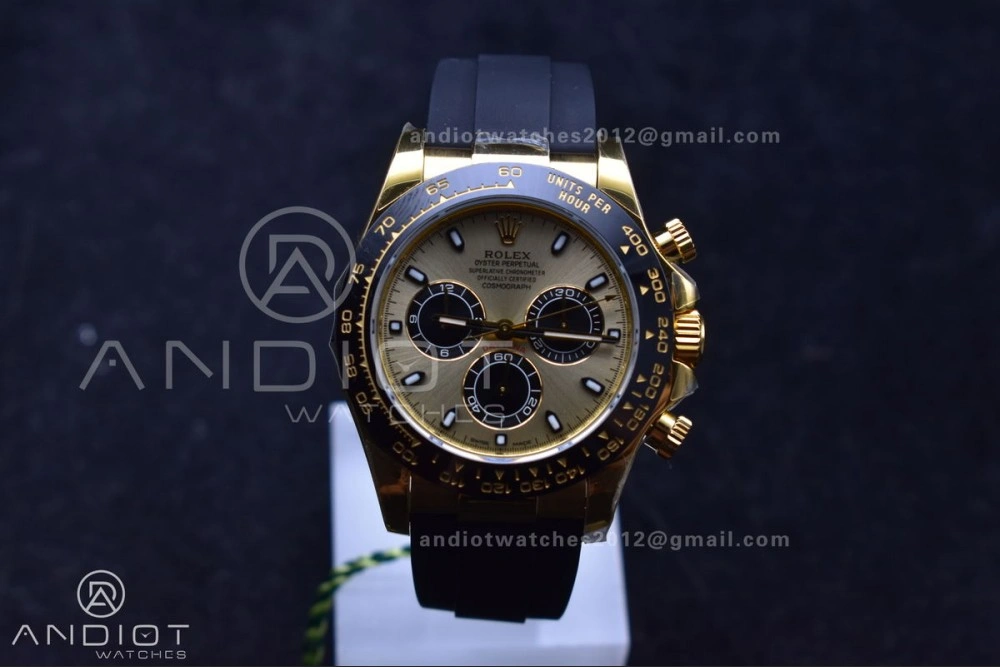 Daytona 116518 LN ZF 1:1 Best Edition YG Black Dial on Oyster-flex Strap SH4130 (Gain Weight)