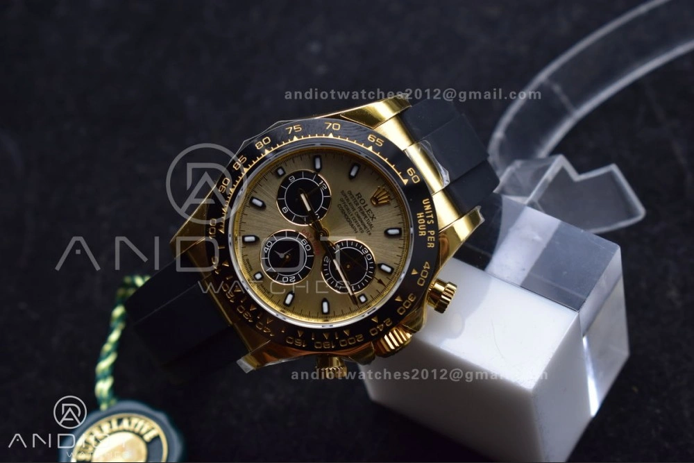 Daytona 116518 LN ZF 1:1 Best Edition YG Black Dial on Oyster-flex Strap SH4130 (Gain Weight)