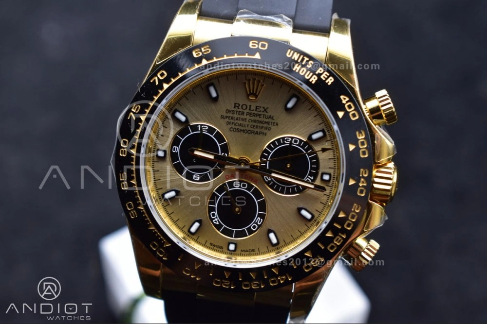 Daytona 116518 LN ZF 1:1 Best Edition YG Black Dial on Oyster-flex Strap SH4130 (Gain Weight)