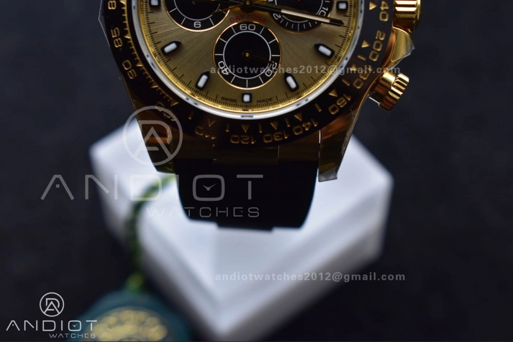 Daytona 116518 LN ZF 1:1 Best Edition YG Black Dial on Oyster-flex Strap SH4130 (Gain Weight)