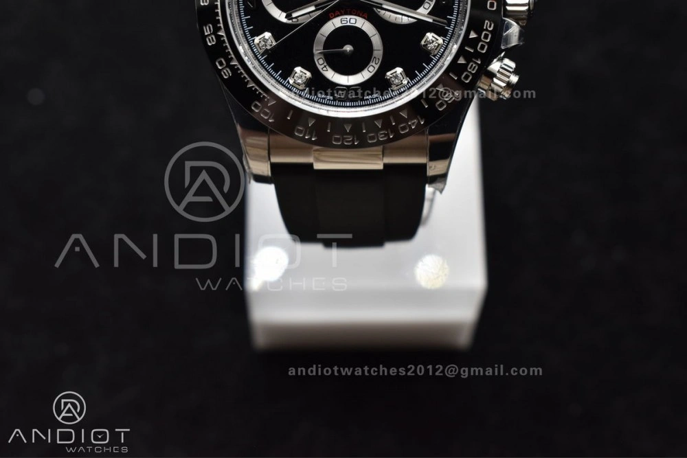 Daytona 116519 BTF 1:1 Best Edition Black Diamonds Dial on Oysterflex Rubber Strap SA4130