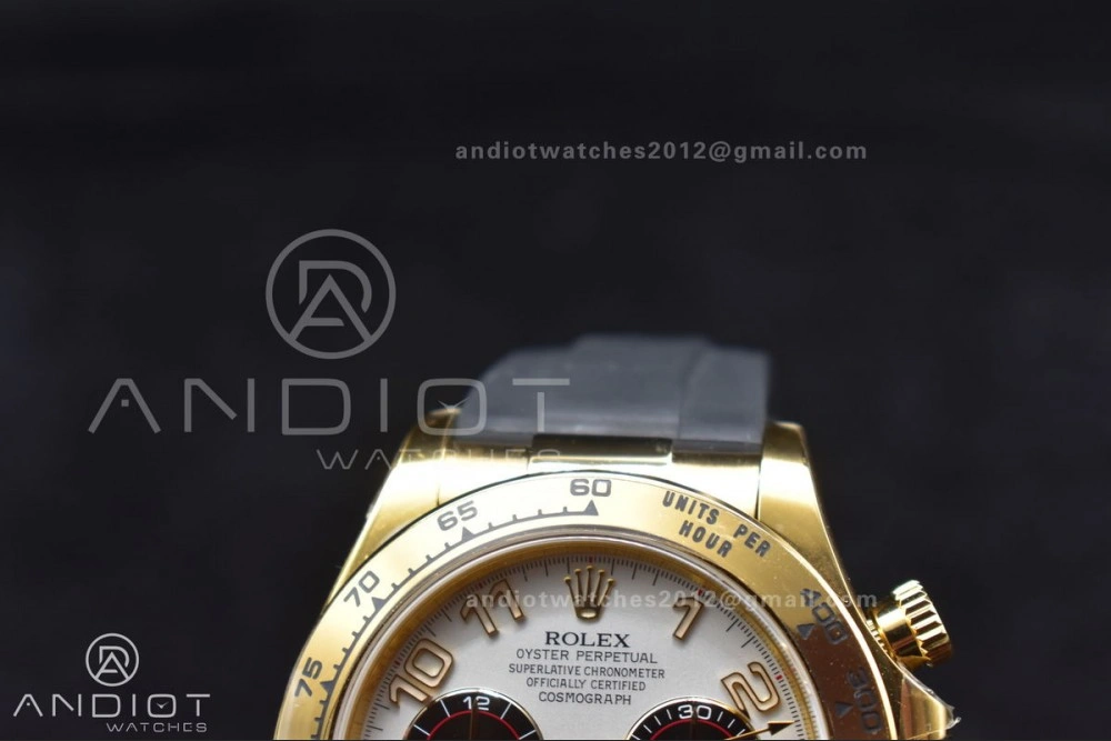 Daytona 116519 Clean 1:1 Best Edition 904L SS Case Gold Black Dial On Rubber Strap SA4130 V2