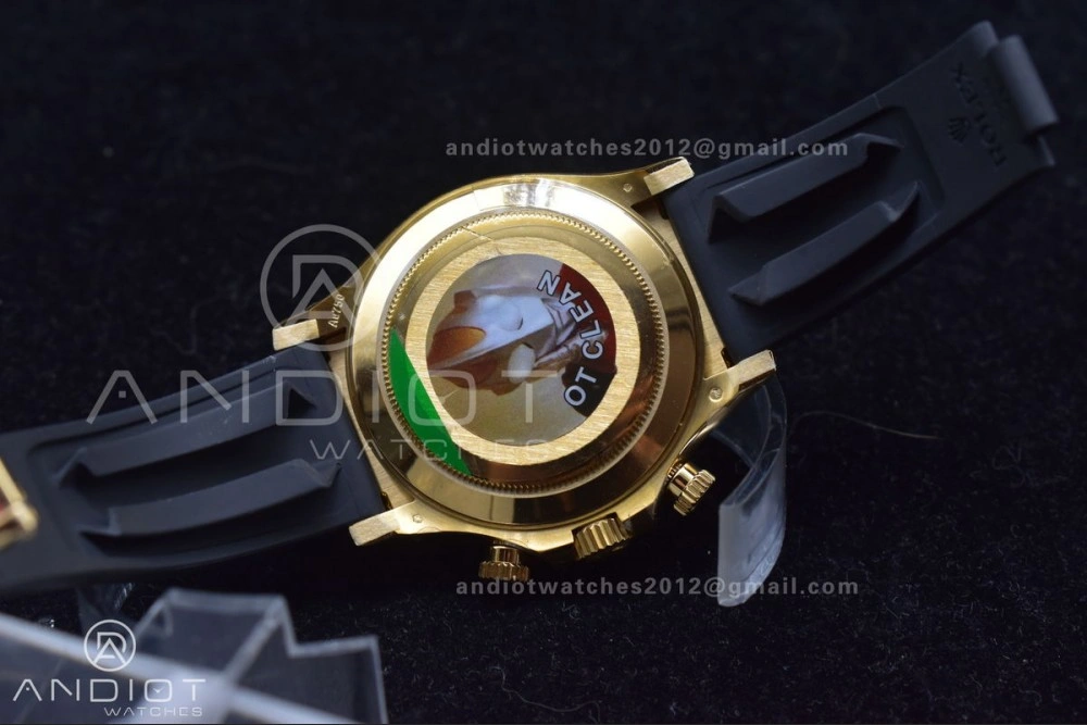 Daytona 116519 Clean 1:1 Best Edition 904L SS Case Gold Black Dial On Rubber Strap SA4130 V2