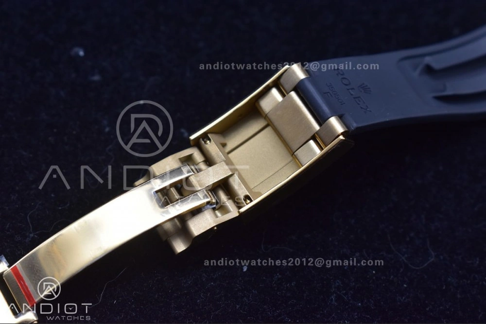 Daytona 116519 Clean 1:1 Best Edition 904L SS Case Gold Black Dial On Rubber Strap SA4130 V2