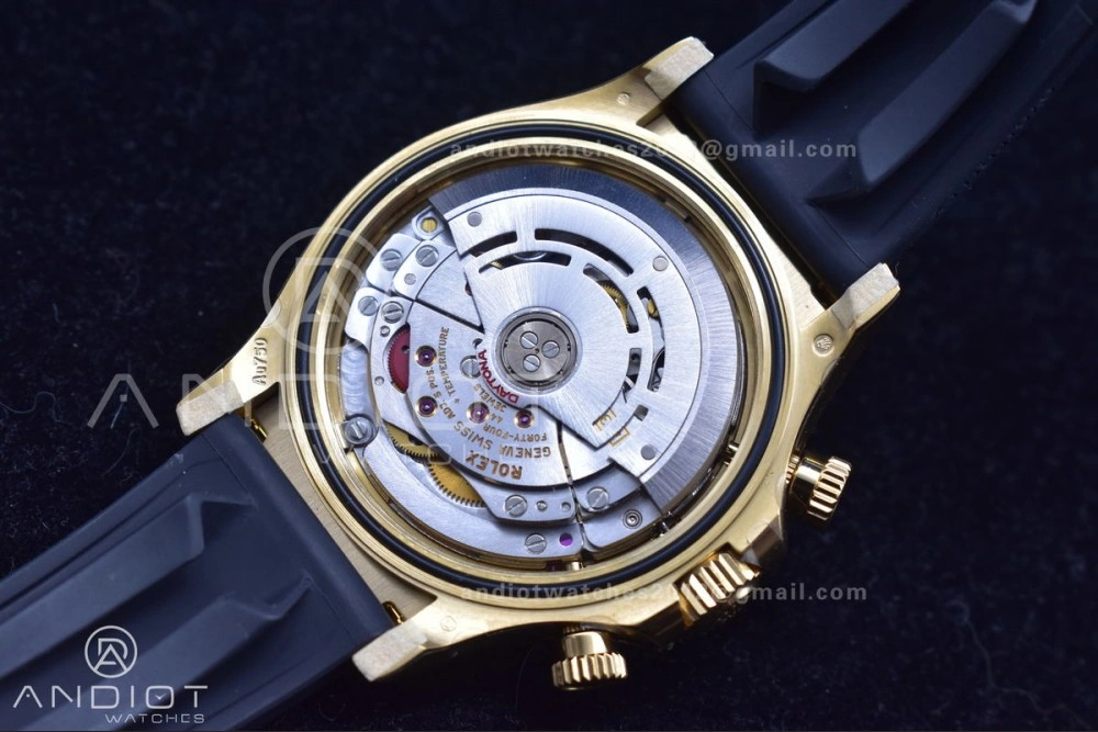 Daytona 116519 Clean 1:1 Best Edition 904L SS Case Gold Black Dial On Rubber Strap SA4130 V2