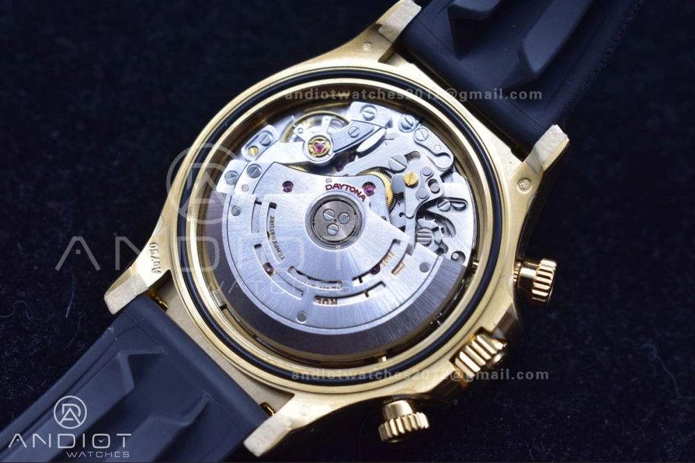 Daytona 116519 Clean 1:1 Best Edition 904L SS Case Gold Black Dial On Rubber Strap SA4130 V2