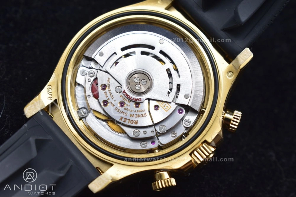 Daytona 116519 Clean 1:1 Best Edition 904L SS Case Gold Black Dial On Rubber Strap SA4130 V2