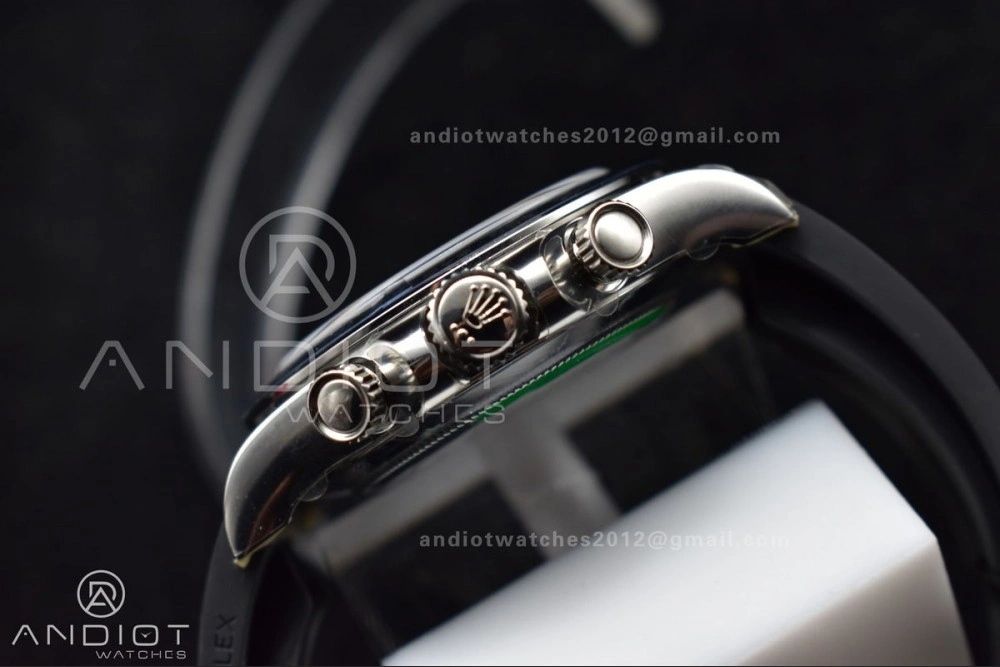 Daytona 116519 Clean 1:1 Best Edition 904L SS Case Silver Black Dial on Rubber Strap SA4130 V2