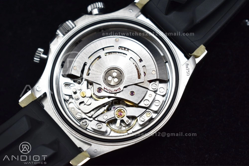 Daytona 116519 Clean 1:1 Best Edition 904L SS Case Silver Black Dial on Rubber Strap SA4130 V2