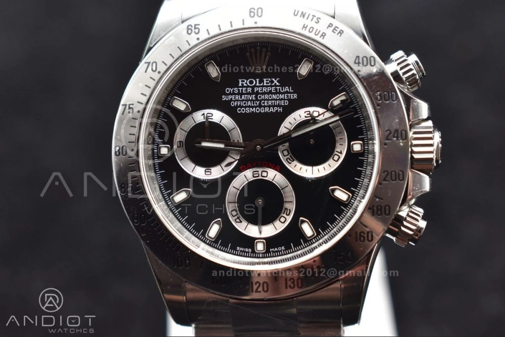 Daytona 116520 Clean 1:1 Best Edition 904L SS Case and Bracelet Black Dial SA4130 V2