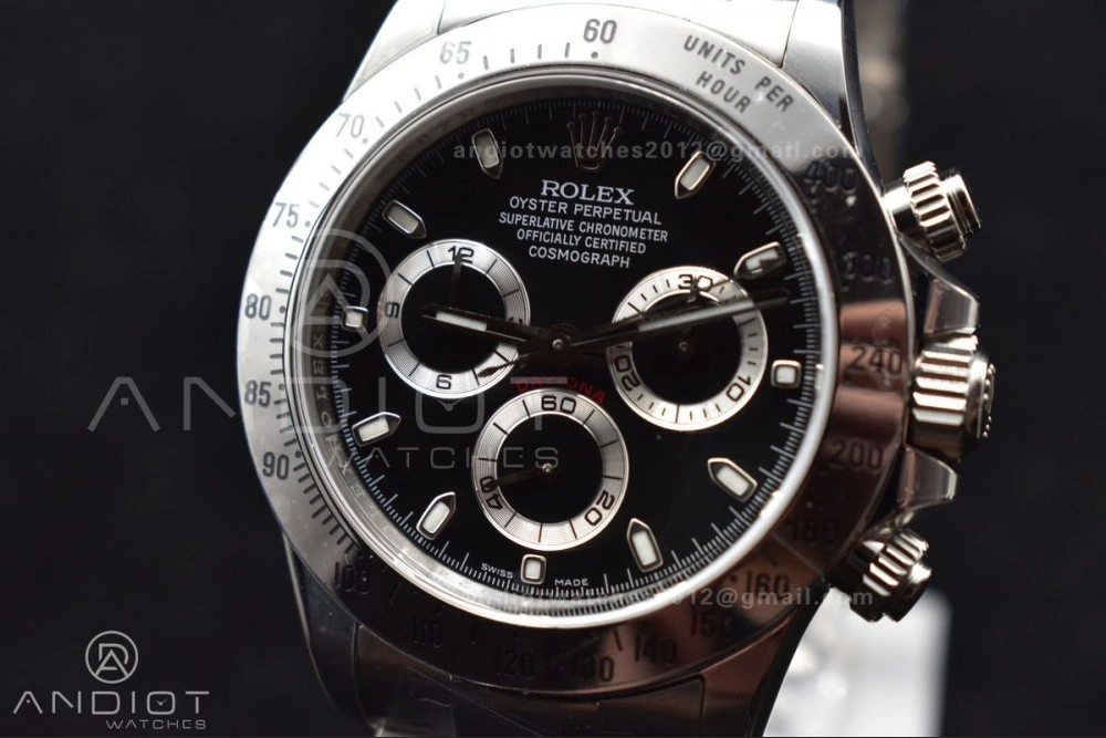 Daytona 116520 Clean 1:1 Best Edition 904L SS Case and Bracelet Black Dial SA4130 V2