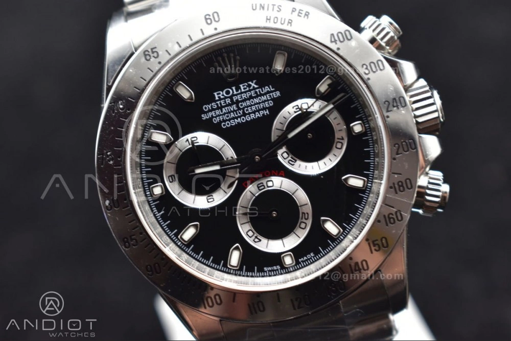 Daytona 116520 Clean 1:1 Best Edition 904L SS Case and Bracelet Black Dial SA4130 V2