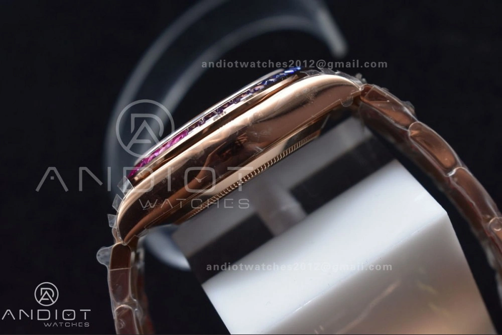 Daytona 116595RBOW RG Rainbow Crystal TWF Best Edition Black Dial on YG Bracelet A7750