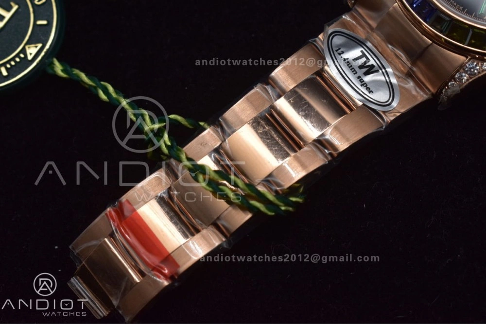 Daytona 116595RBOW RG Rainbow Crystal TWF Best Edition Black Dial on YG Bracelet A7750