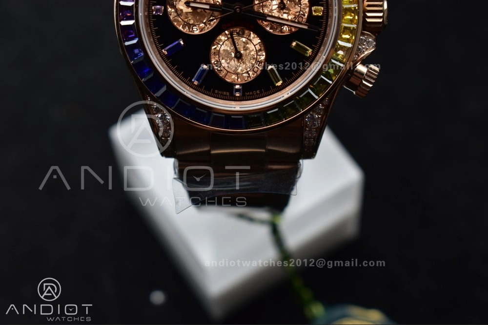 Daytona 116595RBOW Rainbow ZF 1:1 Best Edition Black Diamonds Dial on RG Bracelet SH4130