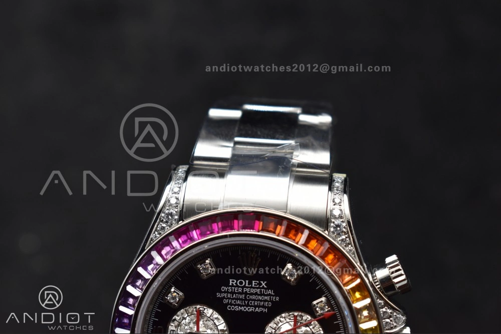 Daytona 116599RBOW Rainbow ZF 1:1 Best Edition Black Diamonds Dial on SS Bracelet SH4130