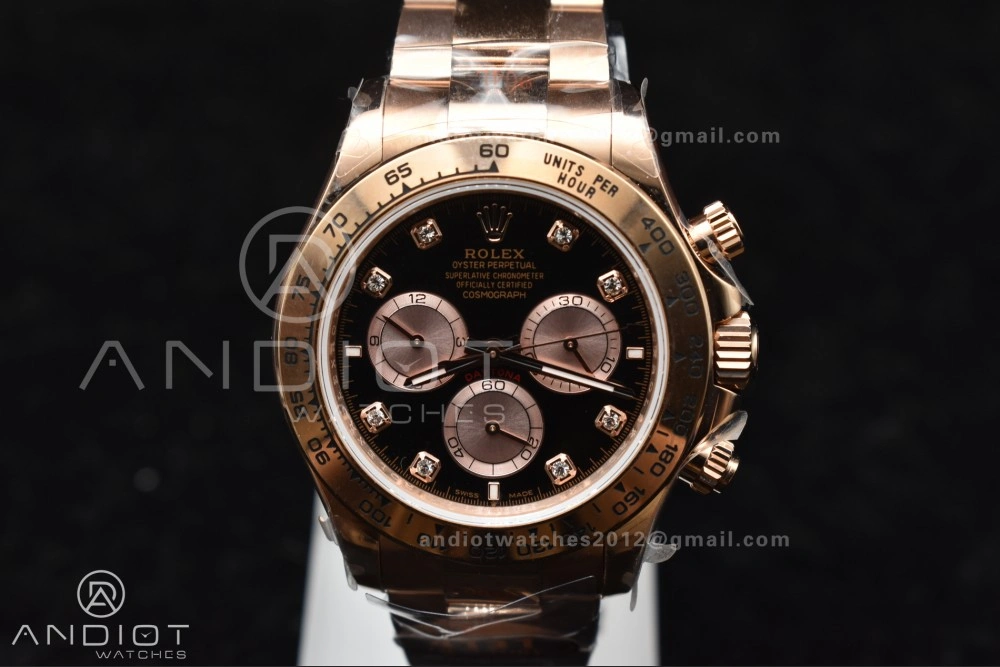 Daytona 126505 QF 1:1 Best Edition Black RG Diamonds Dial on RG Braclet SH4131 V5