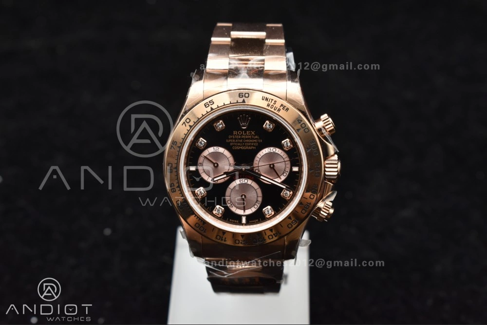 Daytona 126505 QF 1:1 Best Edition Black RG Diamonds Dial on RG Braclet SH4131 V5