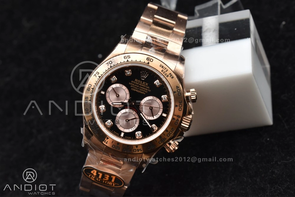 Daytona 126505 QF 1:1 Best Edition Black RG Diamonds Dial on RG Braclet SH4131 V5