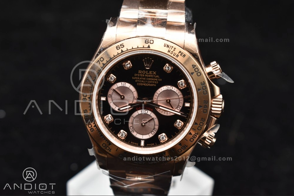 Daytona 126505 QF 1:1 Best Edition Black RG Diamonds Dial on RG Braclet SH4131 V5
