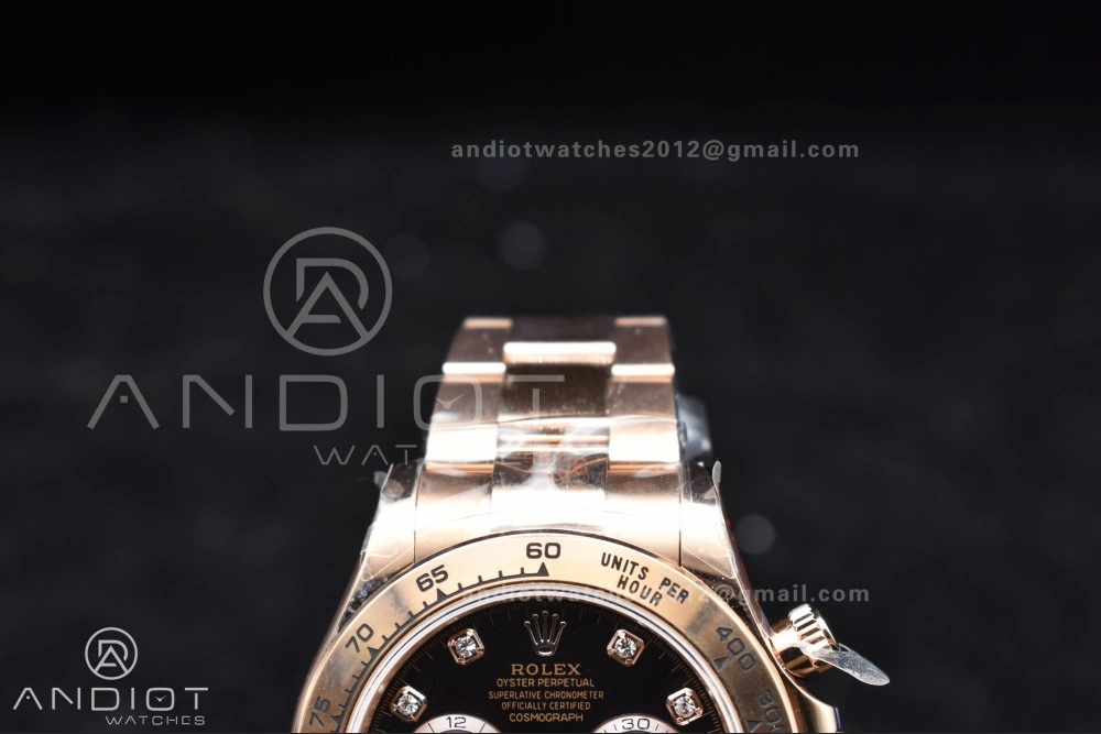 Daytona 126505 QF 1:1 Best Edition Black RG Diamonds Dial on RG Braclet SH4131 V5