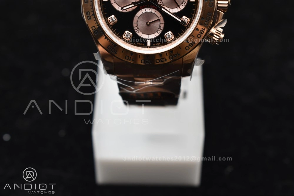 Daytona 126505 QF 1:1 Best Edition Black RG Diamonds Dial on RG Braclet SH4131 V5