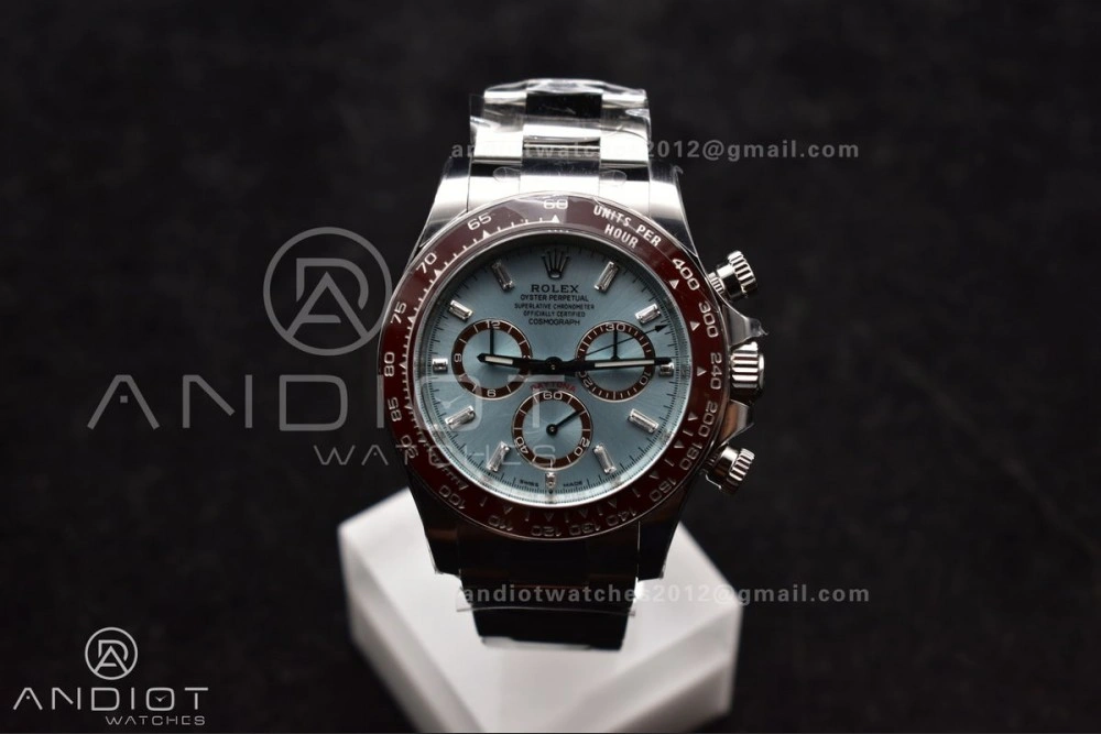Daytona 126506 904L SS Clean 1:1 Best Edition Ice Blue Dial Sticks Markers on 904L SS Bracelet Super Clone Asian 4131