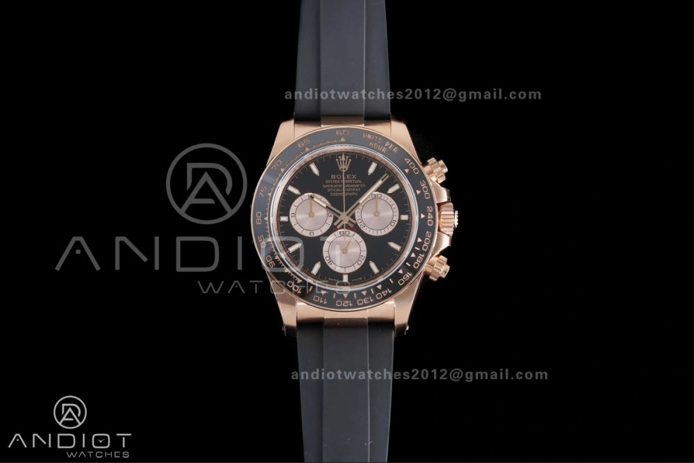 Daytona 126515 Gain Weight VSF 1:1 Best Edition Black Dial RG Sub-dial Stick Marker On Oyster-flex Strap DD4131