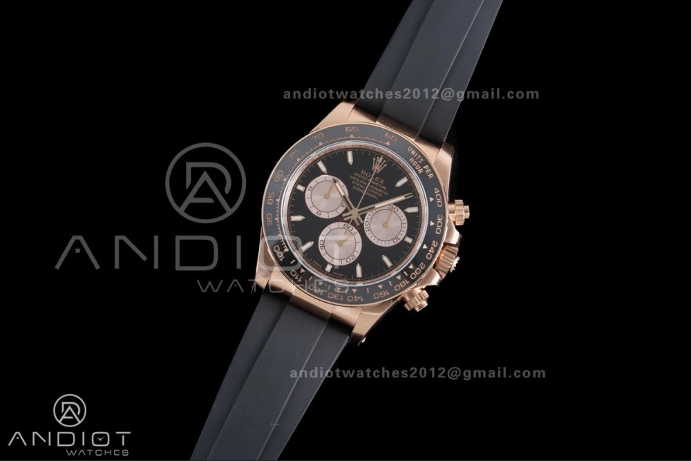 Daytona 126515 Gain Weight VSF 1:1 Best Edition Black Dial RG Sub-dial Stick Marker On Oyster-flex Strap DD4131