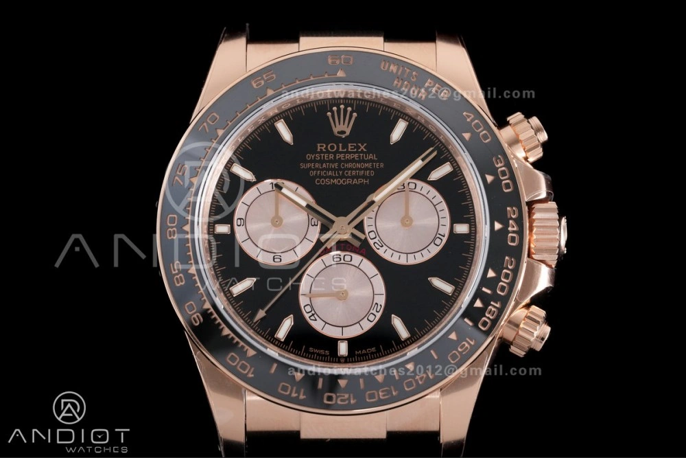 Daytona 126515 Gain Weight VSF 1:1 Best Edition Black Dial RG Sub-dial Stick Marker On Oyster-flex Strap DD4131