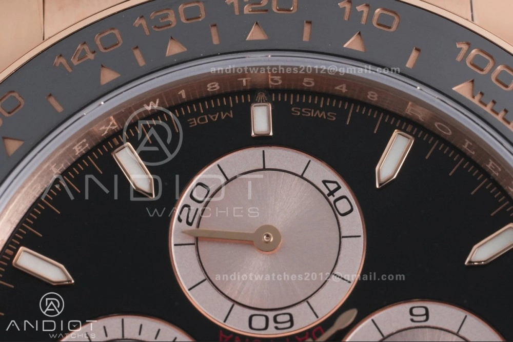 Daytona 126515 Gain Weight VSF 1:1 Best Edition Black Dial RG Sub-dial Stick Marker On Oyster-flex Strap DD4131