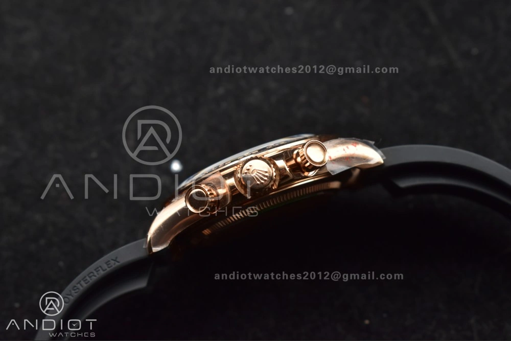 Daytona 126515 QF 1:1 Best Edition Black RG Dial on Oysterflex Strap SH4131 V6 (Weighted)