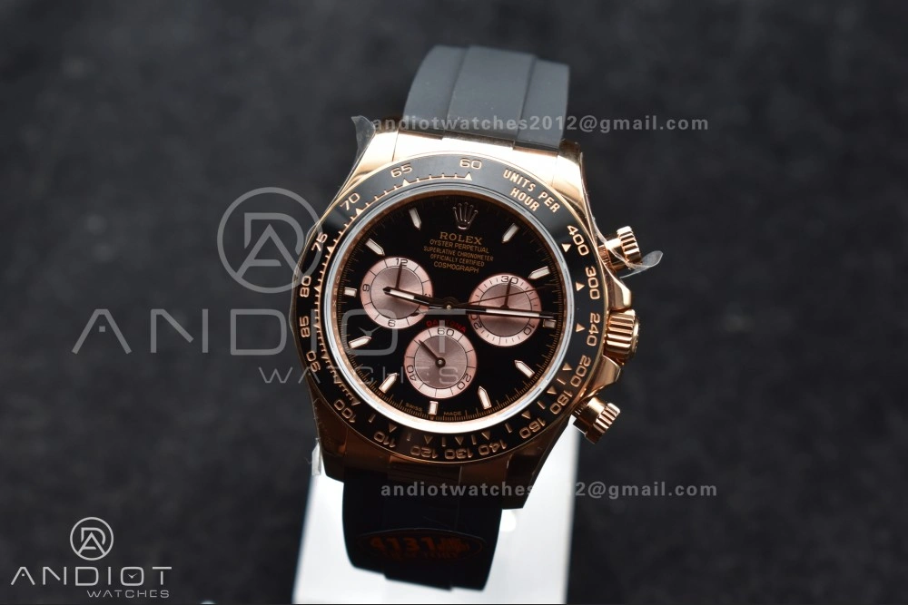 Daytona 126515 QF 1:1 Best Edition Black RG Dial on Oysterflex Strap SH4131 V6 (Weighted)