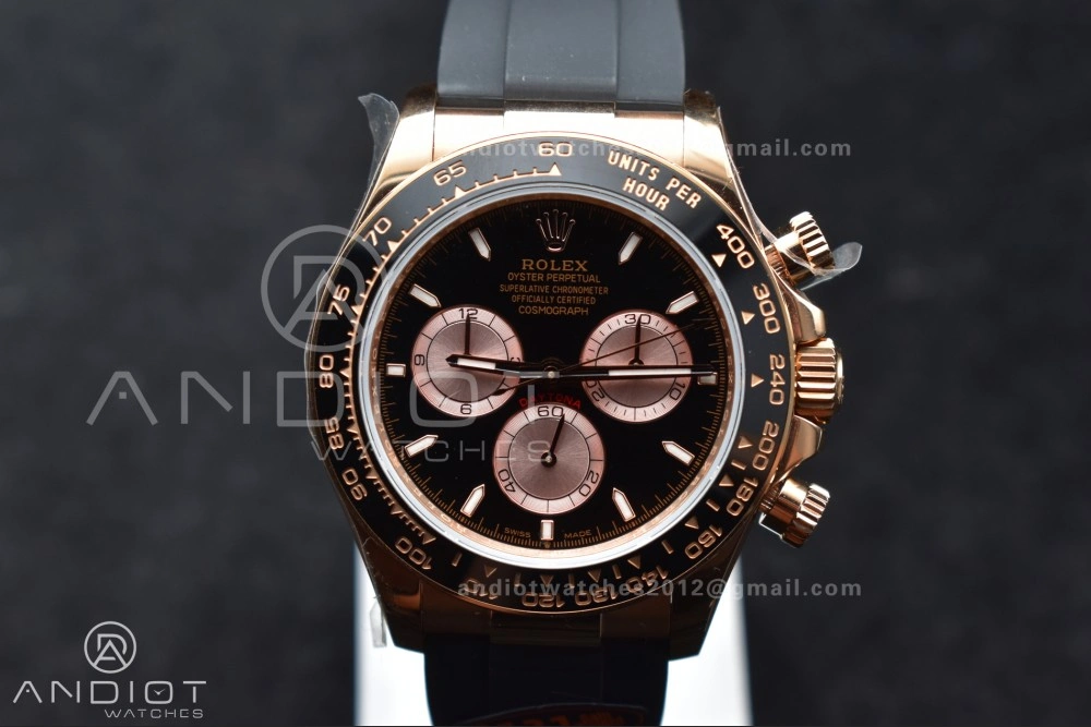 Daytona 126515 QF 1:1 Best Edition Black RG Dial on Oysterflex Strap SH4131 V6 (Weighted)