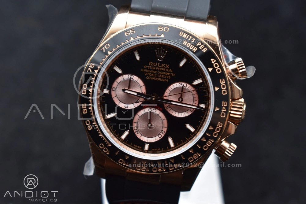 Daytona 126515 QF 1:1 Best Edition Black RG Dial on Oysterflex Strap SH4131 V6 (Weighted)