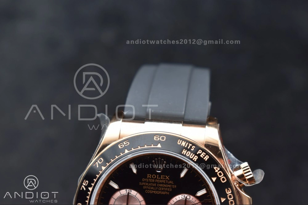 Daytona 126515 QF 1:1 Best Edition Black RG Dial on Oysterflex Strap SH4131 V6 (Weighted)