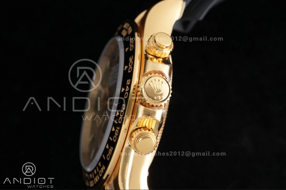 Daytona 126518 Gain Weight VSF 1:1 Best Edition Black Dial Gold Rim Black Sub-dial Stick Marker on Oyster-flex Strap DD4131