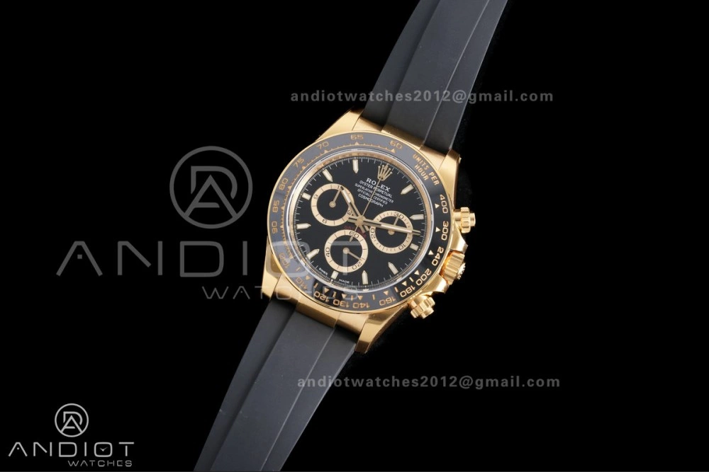 Daytona 126518 Gain Weight VSF 1:1 Best Edition Black Dial Gold Rim Black Sub-dial Stick Marker on Oyster-flex Strap DD4131