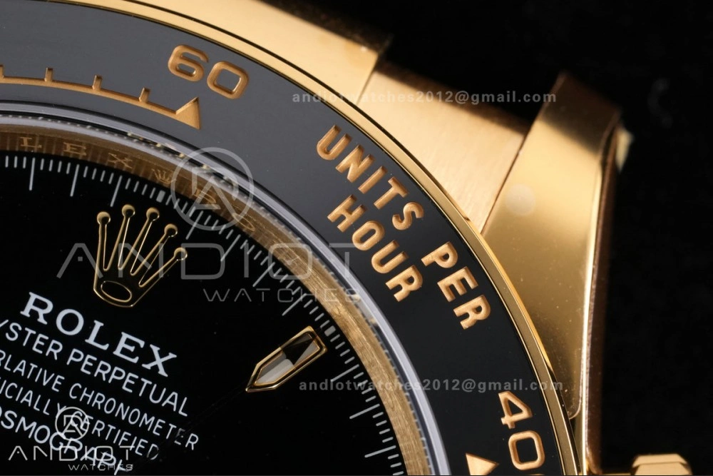 Daytona 126518 Gain Weight VSF 1:1 Best Edition Black Dial Gold Rim Black Sub-dial Stick Marker on Oyster-flex Strap DD4131