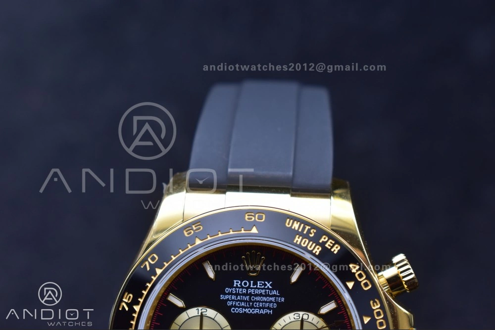 Daytona 126518 QF 1:1 Best Edition Black YG Dial on Oysterflex Strap SH4131 V6 (Weighted)