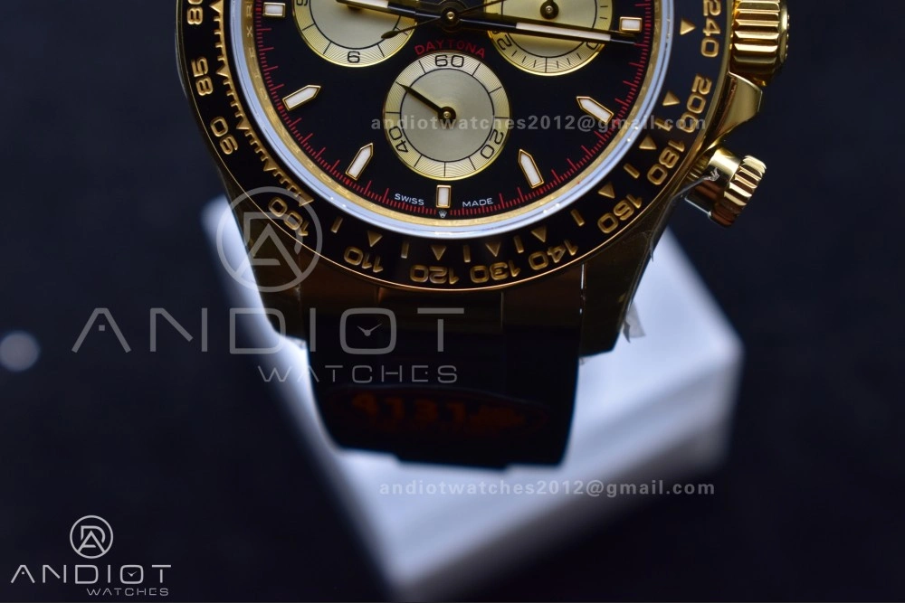 Daytona 126518 QF 1:1 Best Edition Black YG Dial on Oysterflex Strap SH4131 V6 (Weighted)