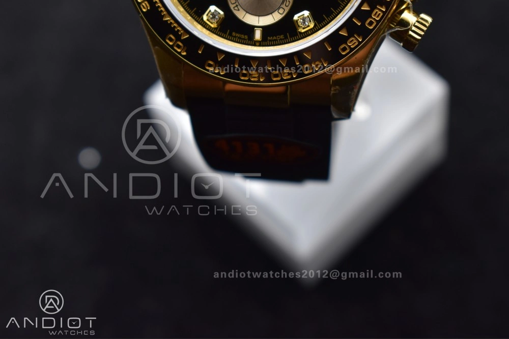 Daytona 126518 QF 1:1 Best Edition Black YG Diamonds Dial on Oysterflex Strap SH4131 V6 (Weighted)