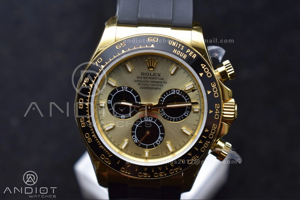 Daytona 126518 QF 1:1 Best Edition YG Black Dial on Oysterflex Strap SH4131 V6 (Weighted)