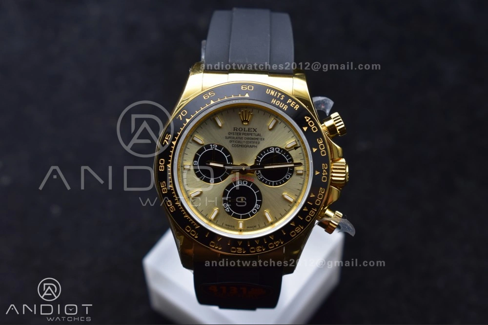 Daytona 126518 QF 1:1 Best Edition YG Black Dial on Oysterflex Strap SH4131 V6 (Weighted)