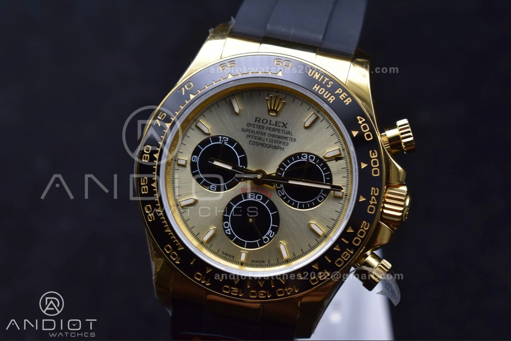 Daytona 126518 QF 1:1 Best Edition YG Black Dial on Oysterflex Strap SH4131 V6 (Weighted)