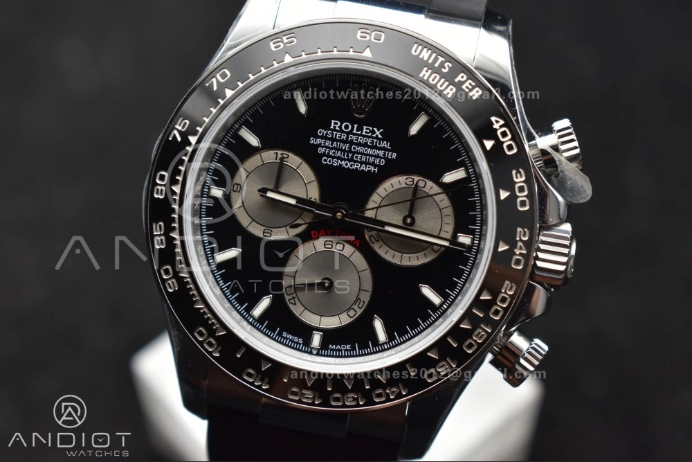 Daytona 126519 QF 1:1 Best Edition Black Silver Dial on Oysterflex Strap SH4131 V6 (Weighted)