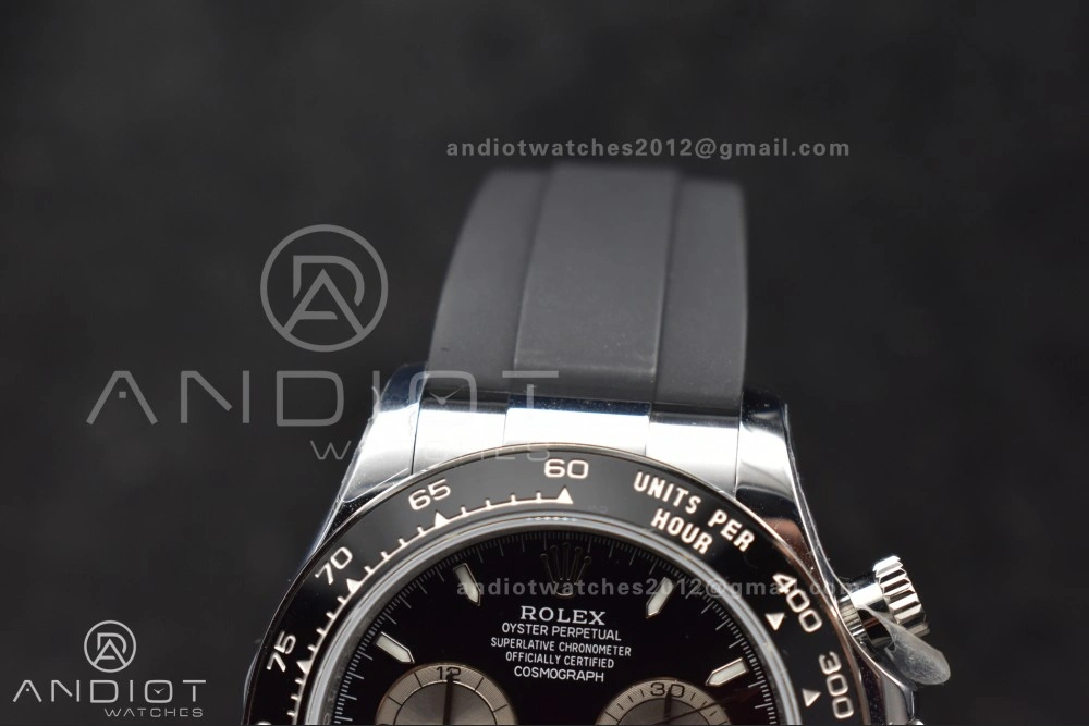 Daytona 126519 QF 1:1 Best Edition Black Silver Dial on Oysterflex Strap SH4131 V6 (Weighted)