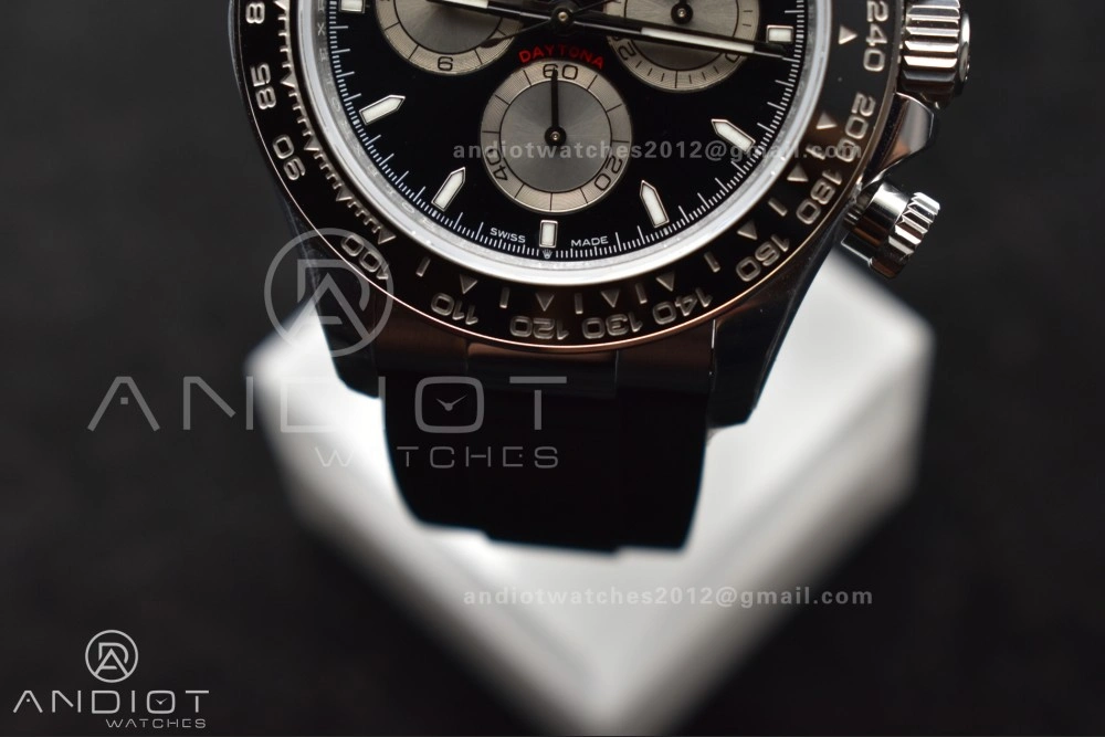 Daytona 126519 QF 1:1 Best Edition Black Silver Dial on Oysterflex Strap SH4131 V6 (Weighted)