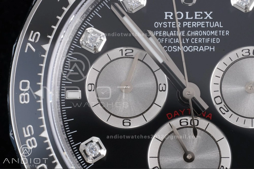 Daytona 126519 VSF 1:1 Best Edition Black Silver Diamonds Dial on Oysterflex Strap VS4131 V2 (Weighted)